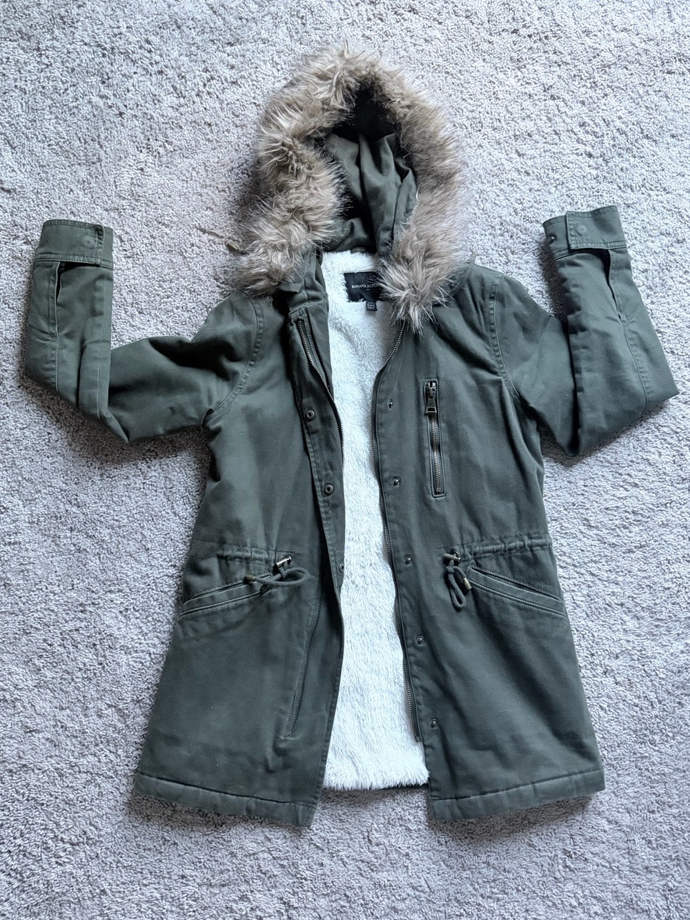 Faux-Fur Hooded Utility Jacket
